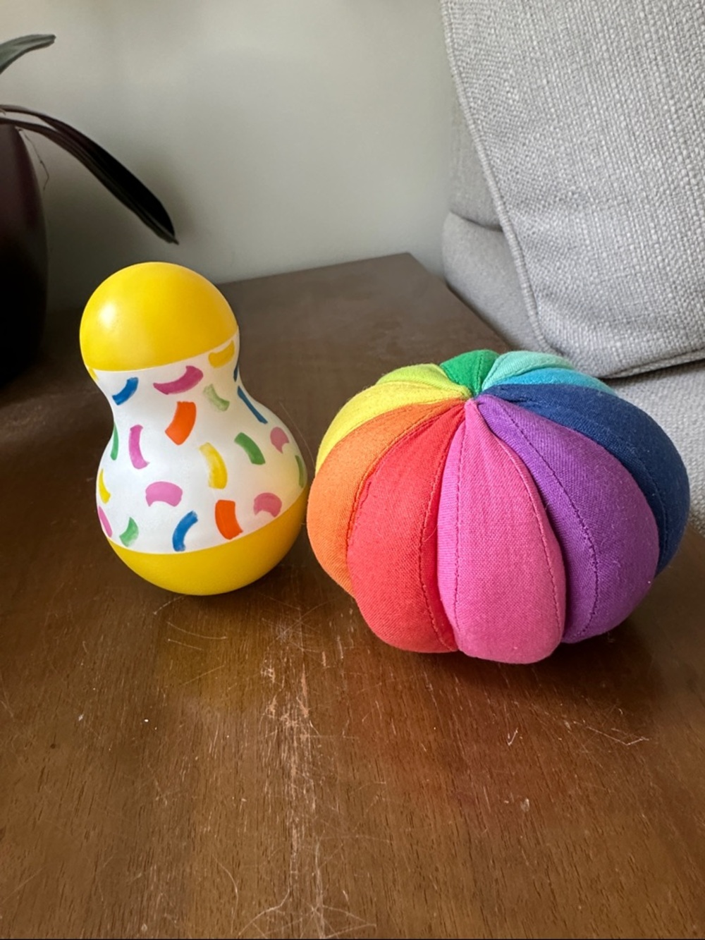 Lovevery Rainbow Soft Plush Ball and Wobbler - From the Senser set